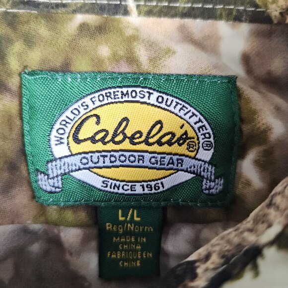 Cabela's Zonz Men's Large Regular Camo Button Up Shirt Woodlands Hunting Outdoor - Picture 8 of 12
